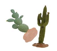 Warmhm 2pcs Simulation Cactus Decor Craft for Desktop Artificial Succulent Indoor Cactus Figurine Statue