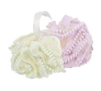 Warmhm 2Pcs Soft Bath Shower Balls Exfoliating Body Scrubbers for Women Wear-Resistant Mesh Poufs with Fluffy Thickened Design for Gentle Deep Cleansing and Rich Generation