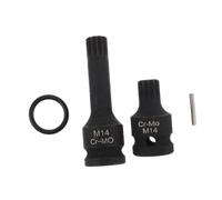 Warmhm 2pcs Split Pump Disassembly Tool Brake Caliper Calipers Spline Socket Brake Wrench Tool Square Socket Adapter Driver Sleeve Steel Black