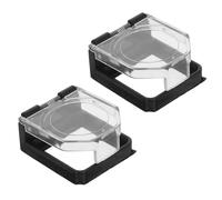 Warmhm 2pcs Square Push Button Cover with Adhesive Backing Spring Loaded Power Switch Protector for Car Ignition and Engine Guard for Industrial and Home Electronics
