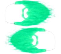 Warmhm 2pcs St Patrick's Day Irish Green Fake Beard Large Decorative Mustache Party Cosplay Accessory for Festival and Costume