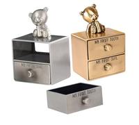 Warmhm 2pcs Tooth Keepsake Box Metal Storage Holder for First Tooth and Curl Multipurpose Organizer for Newborn Memories Boys and Precious Growth Moment Collector