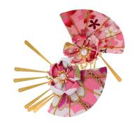 Warmhm 2pcs Traditional Japanese Hair Ornaments Fan Hair Clips Women Japanese Accessories for Wedding Fashion Pins