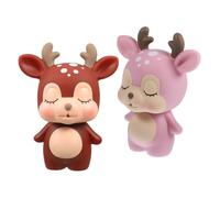 Warmhm 2pcs Unbreakable Cartoon Deer Piggy Bank for Adults Creative Animal Coin Money Saving Box in Pink and Brown Fun Educational Birthday Gift for Encourage Saving Habits