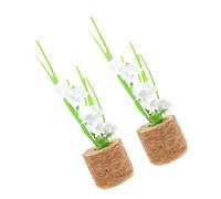 Warmhm 2pcs Vent Clips Car Air Conditioner Clips Realistic Simulated Potted Plants Cork Plastic Material Elegant Car Air Vent Decoration for Vehicle Interior Enhancing Aesthetic Appeal