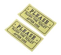 Warmhm 2PCS Vinyl Toilet Sticker with Please Flush Sign Restroom Etiquette Reminder Decal for Home Office and Public Bathrooms Tile Safe Adhesive Easy Removal Without Residue