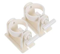 Warmhm 2pcs White Curtain Rod Brackets with Strong Suction Design and Adjustable Flexibility, Wall Mounted Drapery Holders for Living Room and Bedroom, Abs Material No Drill Installation