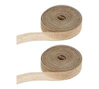 Warmhm 2rolls Natural Jute Ribbon Each Wide Rustic Burlap Wrapping Ribbon for Wedding Bouquet Gift Crafting and Home Decoration Eco-Friendly