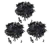 Warmhm 3 Packs Music Note Paper Scrape Confetti for Birthday Graduation Shower Table Ornament Lightweight Black Mixed Notes for Party and Room Decoration