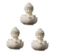 Warmhm 3 Sets Resin Buddha Statue for Meditation Desktop Decor Home Decorations Sitting Buddha Figurine