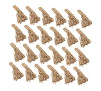 Warmhm 30PCS Natural Jute Tassels for DIY Crafts Burlap Twine Rope for Wood Bead Garland Projects Rustic Christmas Decor Accessories Sustainable Hessian Ribbon for Sewing and Holiday