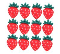 Warmhm 30pcs Red Strawberry Cupcake Toppers Safe Sturdy and Reusable Decorations for Birthday Parties Showers Summer Picnics and Dessert Tables