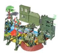 Warmhm 37pcs Military Scene with Soldiers Tanks Aircraft and Accessories DIY Simulation Sand Table Playset for Boys Enhance Imagination and Role Play