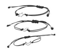 Warmhm 3pcs Adjustable Handmade Sun Moon Star Bracelet for Women Lightweight Braided Wristband Symbolizing Friendship Set Friends and Sisters