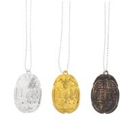 Warmhm 3pcs Ancient Egyptian Scarab Necklace Handmade Vintage Beetle Pendant Jewelry for Women Men Cultural Elegance Costume Accessories Stylish Tradition Ornaments