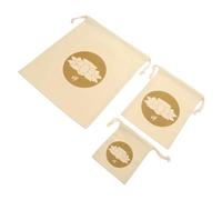 Warmhm 3pcs Buddhist Sound Bowl Drawstring Pouch Set Cotton Linen Zen Style Bags for Meditation and Relaxation Sizes 11x15cm 17.5x24cm 28x30cm