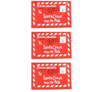 Warmhm 3pcs Christmas Felt Envelopes Letter to Santa Claus Xmas Candy Embroidered Bag Christmas Tree Ornament Money Holders Xmas Cards Bags Red Envelope