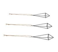 Warmhm 3pcs Hanging Air Plant Holders with Geometric Hollow Design Lightweight Iron and Hemp Rope Planters for Indoor Wall Decoration and Gifts for Occasions