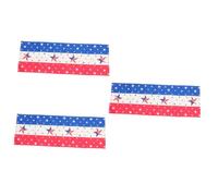 Warmhm 3pcs Independence Day Table Runner with American Flag Design and Stain Resistant Cotton Linen Reusable Holiday Table Cover for Indoor Outdoor Party Decor