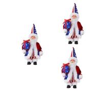 Warmhm 3pcs Independence Day Uncle Sam Doll Ornament with Pointed Hat Stylish Home Decor for Party Celebration Unique Man Figurine for Desktop Sofa Porch Decoration Holiday Men