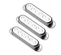 Warmhm 3pcs Metal Guitar Pickup Covers for Electric Guitar Protective Cover Chrome Finish for Musical Instrument Replacement