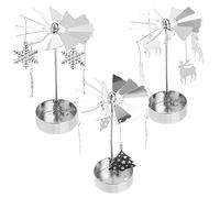 Warmhm 3pcs Metal Snowflake Candle Holder Rotating Candle Stand for Christmas Romantic Tea Light Holder Elegant Dinner Table Ornament