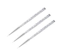 Warmhm 3pcs Nail Art Liner Brush Set for Marbling Detailing Precision Nail Drawing Pens Professional Manicure Tools for Diy