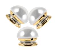 Warmhm 3pcs Pearl Pin Magnetic Brooch for Women Clothes Smooth Edges Chic Appearance White Copper Faux Pearl Accessories for Daily Wearing