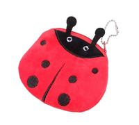 Warmhm 3pcs Plush Ladybug Shape Coin Purse Small Wallet Zippered Purse for Girls Changes Bag Portable Key Storage Bag