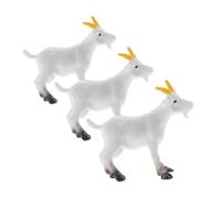 Warmhm 3pcs Realistic Goat Model Ornaments Pvc Farm Animal Figurines for Diy Scene Decoration Includes Miniature Lamb and Sheep Figures for Creative Play