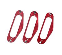 Warmhm 3pcs Red Iridescent Tl Style Narrow Hole Single Coil Pickup Mounting Rings Guitar Pickup Frames for Electric Guitars Humbucker Ring Accessories