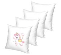 Warmhm 4 Pack Blank Sublimation Cushion Covers - White Polyester Pillow Cases for DIY Heat Press Printing & Craft and Sofa Decoration - Soft 40 x 40 cm Cushion Covers with Invisible Zip, No Insert
