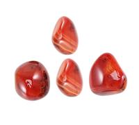 Warmhm 4 Pcs Natural Sardonyx Agate Tumbled Stones Polished Palm-Sized Crystals for Home Decor Meditation Vehicle Pendants Unique Irregular Shape Positive Random Color