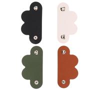 Warmhm 4 Pieces Heart-Shaped Cable Organizer Set, Leather Earphone Wire Keeper with Snap Button, Multi-Color Data Wire and Headphone Cord Management Strap for Daily and Travel Use