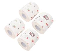 Warmhm 4 Rolls Christmas Pattern Toilet Paper Soft Disposable Tissue with Strong Water Absorption Skin Friendly Napkins for Holiday Season Practical Bulk Pack for Lunch and Dinner Use