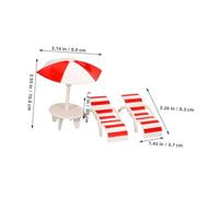 Warmhm 4 Sets Simulation Props Chair Furniture Beach Mini House Decoration Miniature Things Miniature Beach Decor Simulation Table Props