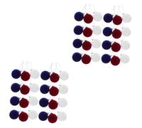 Warmhm 48 pcs Velvet Independence Day Hanging Balls Pendant Ornaments for Home Office Party Decoration Usa of July Festive Tree Wall Window Display