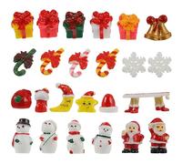 Warmhm 48pcs Christmas Miniature Figurines Mini Crafts Resin Santa Claus Snowman Christmas Ornaments Kit for DIY Xmas Fairy Garden and Snow Globes Winter New Year Holiday Party Favors Decoration