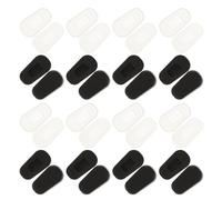 Warmhm 48pcs Soft Silicone Nose Pads for Glasses Anti-Slip Eyeglass Nose Pad Replacement Set Large Black and White Cushions Comfortable Support for Spectacles and Sunglasses