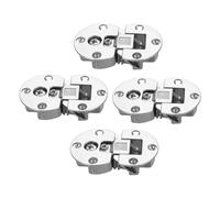 Warmhm 4pcs Adjustable Hidden Cabinet Door Hinges Silver Large Concealed Flush Mount Hardware for Kitchen Bathroom Furniture with Smooth Flip Mechanism and Versatile Fit