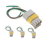 Warmhm 4pcs Automobile High Voltage Bag Socket Automotive Ignition Parts 3-pin Waterproof Wire Connectors Automotive Ignition Coil Connector Waterproof Copper Core