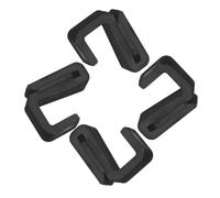 Warmhm 4pcs Black Plastic Z-Shaped Hooks 2mm Flat Clip-on Coat Hooks for Microwave Rack Kitchen Wall Storage Over Door Hanging for Clothes and Hats
