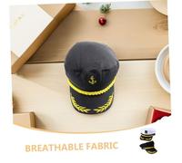 Warmhm 4pcs Captain Sailor Hats for Adults Navy Yacht Sailing Cosplay Costume Accessory Black White Design for Role Playing and Halloween Cruise Theme Party