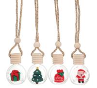Warmhm 4PCS Car Diffuser Bottles Christmas Ornaments for Aromatherapy Essential Oils Air Freshener for Car Lightweight and Design Festive Holiday Spirit Decor