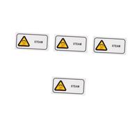 Warmhm 4pcs Caution Hot Surface Warning Sticker Service Sign for Hand Held Garment Steamers Industrial Safety Labels to Prevent Burns in Kitchen Workshop