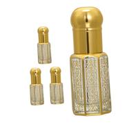 Warmhm 4pcs Clear Glass Perfume Dropper Bottles with Screw Caps Leak Refillable Vials for Essential Oils Aromatherapy Travel Friendly Transparent Containers for Beauty