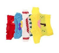 Warmhm 4pcs Cotton Plush Sweater for Dolls Soft Bear Clothes with Christmas Patterns DIY Crochet Doll Outfit Accessories and Washable for Playtime and Travel