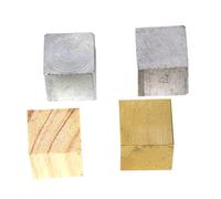 Warmhm 4pcs Density Cubes Aluminum Iron Copper and Wood Blocks for Physical Experiments Education Accurate Measurement Tools with Storage Case