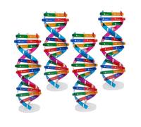 Warmhm 4pcs Double Helix Dna Model Kit with Display Stand Biological Educational Structure for Students DIY Assembly Enhances Learning and Genetics Understanding