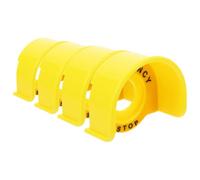 Warmhm 4Pcs Emergency Stop Button Cover Protector with Lid, Plastic Push Button Switch Overlay for Industrial Machine Control, Start Stop Switch Protection for Elevator and Ignition Use